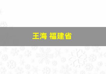 王海 福建省